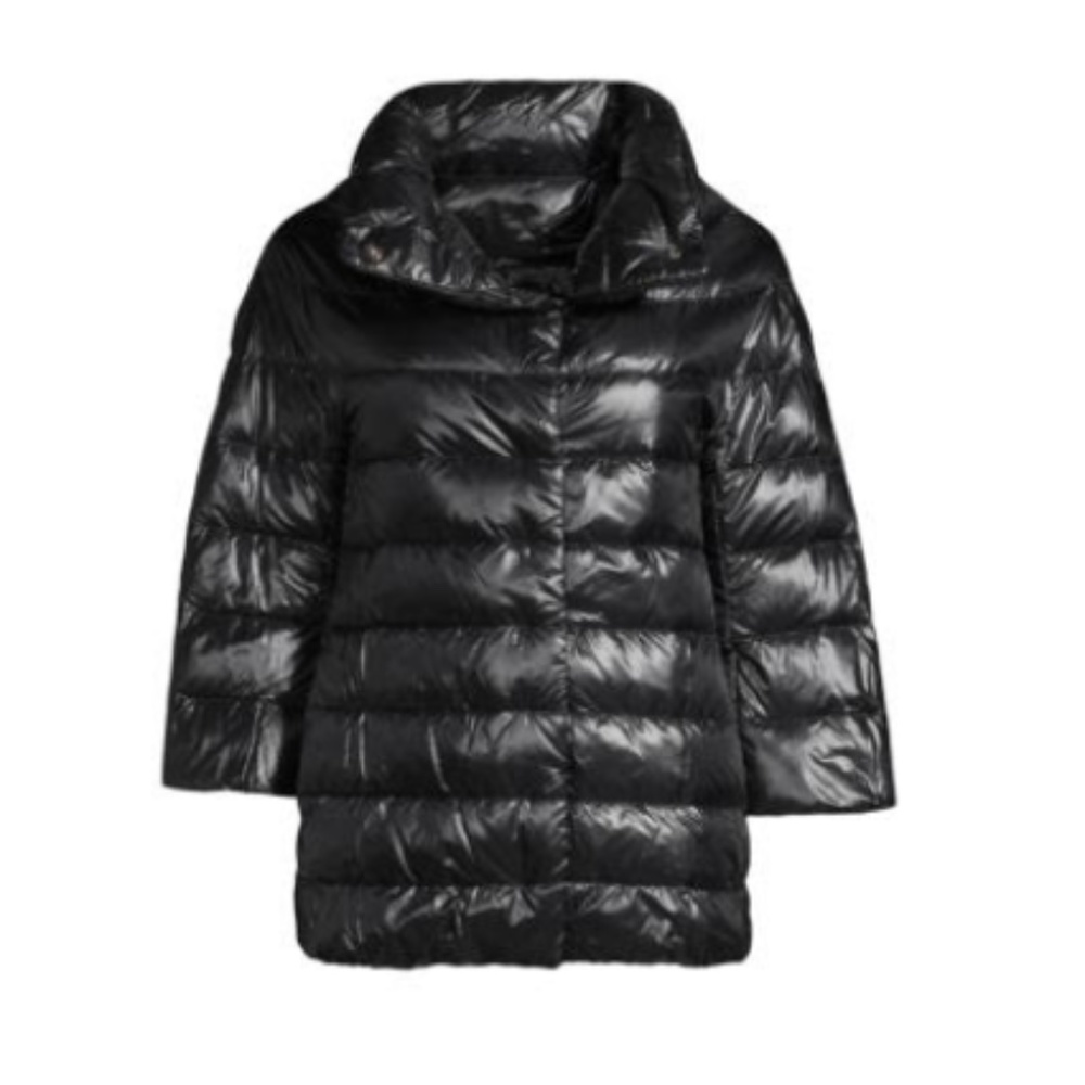 Herno Aminta Three-Quarter Sleeve Down Cape 42 (6) Black